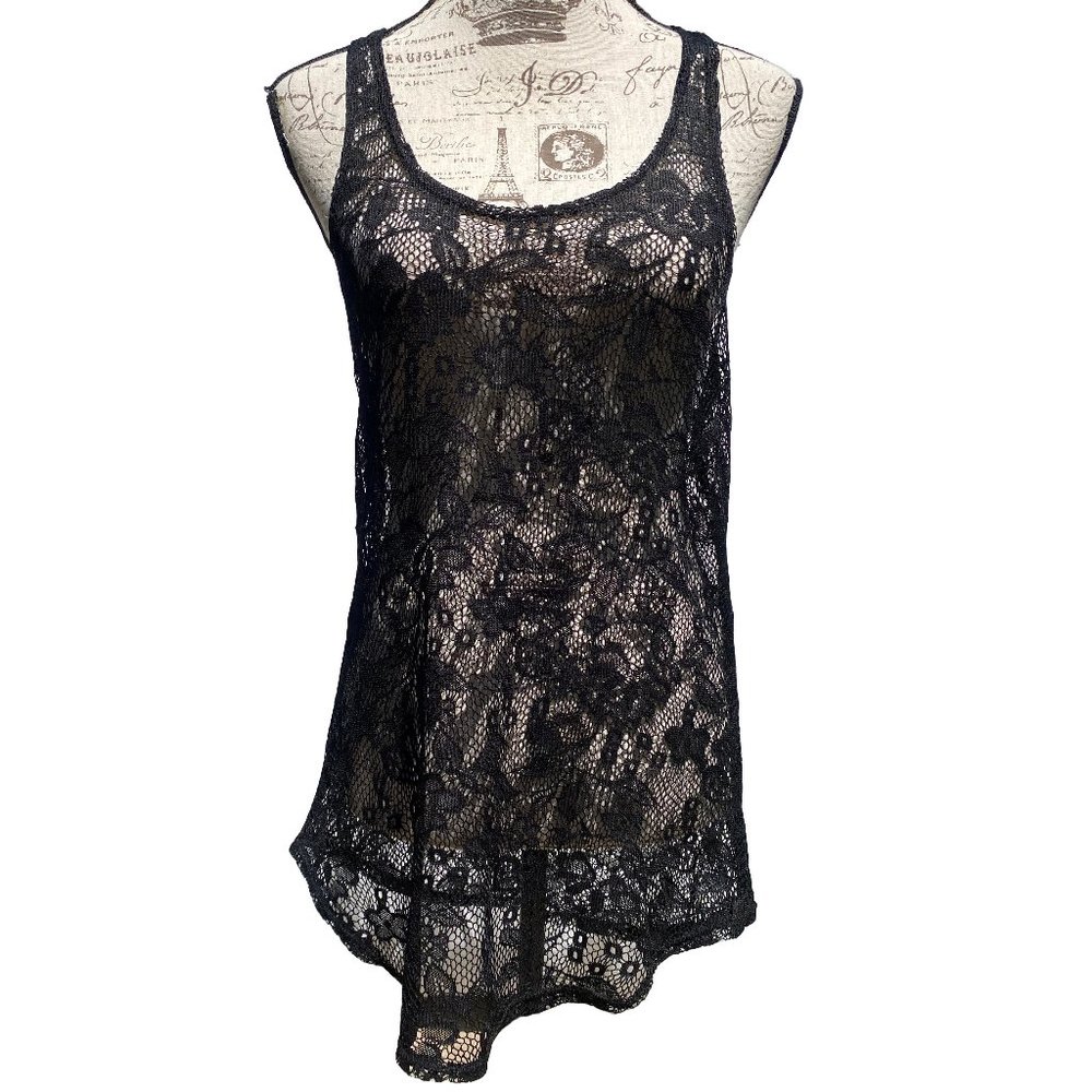 ♛4/$20♛ NWOT Miken Sexy Swim Dress Coverup Black Lace M